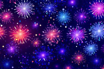 Fototapeta na wymiar Fireworks graphic design, 4th of July, New Year's Eve, celebration, background. Generative AI