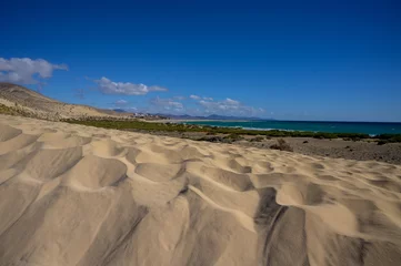 Cercles muraux Plage de Sotavento, Fuerteventura, Îles Canaries Sandy dunes and turquoise water of Sotavento beach, Costa Calma, Fuerteventura, Canary islands, Spain