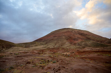 View on Montana Roja near Corallejo at winter, Fuerteventura, Canary islands, Spain