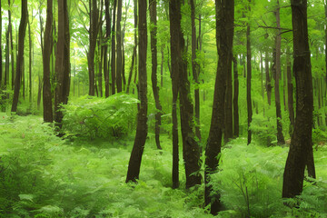 Naklejka premium Green forest