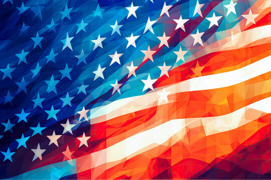 American flag, patriotic graphic design, 4th of July, Memorial Day. Generative AI