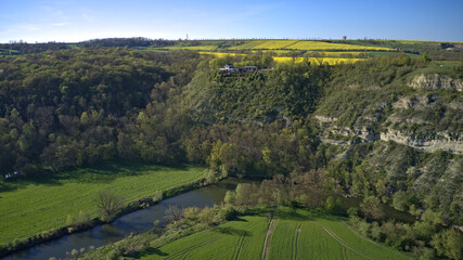 Vogelperspektive. Saale und Saaleck.