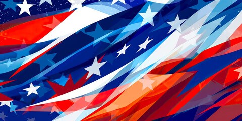 Patriotic graphic design, 4th of July, Memorial Day. Generative AI - obrazy, fototapety, plakaty
