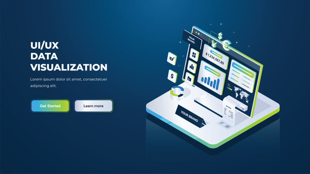 user interface data visualization isometric