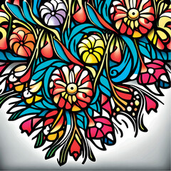 Floral pattern. Stylized flowers vector. Vector drawing flowers. Floral pattern for clothes. Floral print for notebooks, stationery, clothes, decor materials. Blooming abstract.