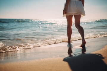 woman walking on the beach -Ai