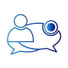 Customer marketing people icon with blue gradient outline style. set, support, user, group, web, thin, chat. Vector Illustration