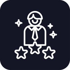 Ratings marketing icon with black filled line outline style. thin, positive, service, customer, hand, like, online. Vector Illustration