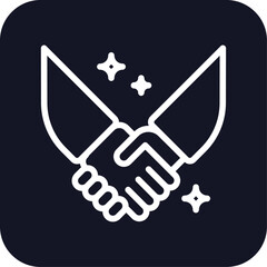 Deal marketing icon with black filled line outline style. agreement, finance, hand, symbol, meeting, cooperation, contract. Vector Illustration