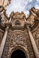 Metropolitan Cathedral - Basilica of Assumption of Our Lady of Valencia (or Saint Mary's Cathedral; Valencia Cathedral). Valencia Cathedral built on Roman temple site XIII century. Valencia, Spain.