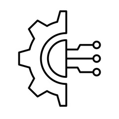 Obraz premium Technology technology icon with black outline style. media, social, graphic, modern, isolated, phone, concept. Vector Illustration