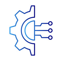 Technology technology icon with blue gradient outline style. media, social, graphic, modern, isolated, phone, concept. Vector Illustration