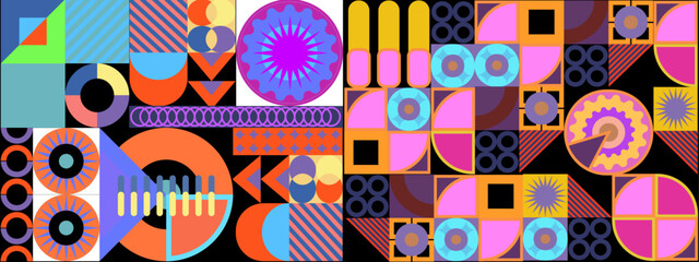 Fototapeta na wymiar Vector colorful colourful graphic of flat geometric background design template