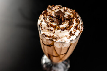 Dessert - Chocolate milkshake with whipped cream and chocolate shavings