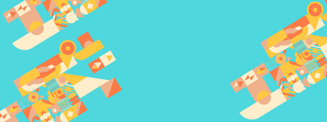 Vector flat mosaic background with shapes colorful colourful