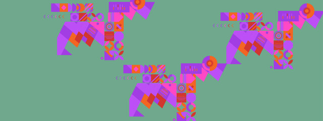 Vector colorful colourful graphic of flat geometric background design template