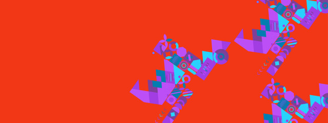 Vector flat colorful colourful geometric shapes background