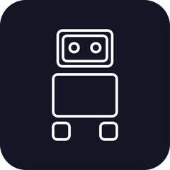 Robot technology icon with black filled line outline style. robotic, tech, industry, computer, mechanical, bot, future. Vector Illustration