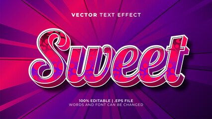 sweet purple pink 3d editable text effect style template
