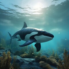 Orca in natural habitat (generative AI)