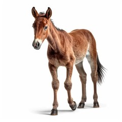 Baby Horse isolated on white (generative AI)