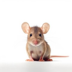 Baby Rat isolated on white (generative AI)