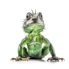 Obraz premium Baby Iguana isolated on white (generative AI)
