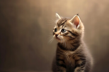 Fototapeta na wymiar Adorable baby cat with the softest fur, ai generated