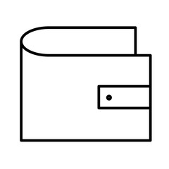 Wallet finance money icon with black outline style. credit, thin, line, coin, outline, pictogram, saving. Vector Illustration
