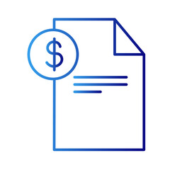 Salary finance money icon with blue gradient outline style. income, exchange, outline, growth, set, banking, wealth. Vector Illustration