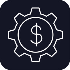 Management finance money icon with black filled line outline style. meeting, businessman, project, sign, resource, group, job. Vector Illustration