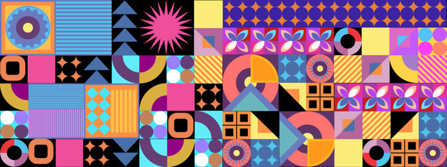 Fototapeta na wymiar Vector flat colorful colourful geometric shapes background