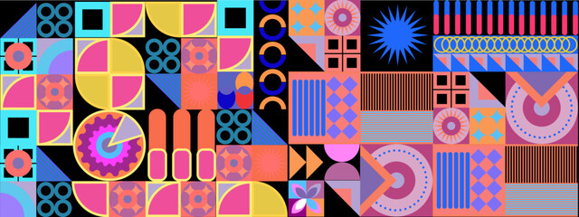 Flat design colorful colourful geometric pattern background vector