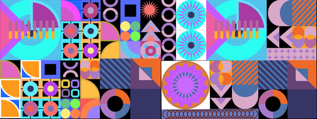 Vector colorful colourful graphic of flat geometric background design template