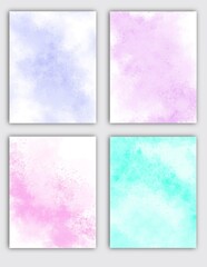 Watercolor background texture. Collection of templates. Abstract watercolor background for design