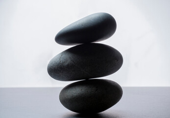 zen stones on white background