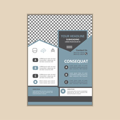 Vector A4 Size Corporate Business Flyer Design Template with bleed.