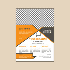 Vector A4 Size Corporate Business Flyer Design Template with bleed.