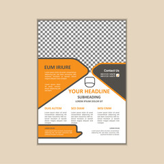 Vector A4 Size Corporate Business Flyer Design Template with bleed.