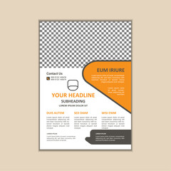 Vector A4 Size Corporate Business Flyer Design Template with bleed.