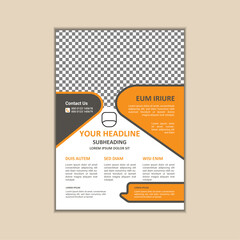 Vector A4 Size Corporate Business Flyer Design Template with bleed.