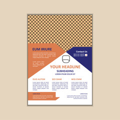 Vector A4 Size Corporate Business Flyer Design Template with bleed.