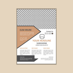 Vector A4 Size Corporate Business Flyer Design Template with bleed.