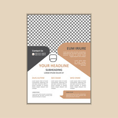 Vector A4 Size Corporate Business Flyer Design Template with bleed.