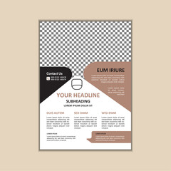 Vector A4 Size Corporate Business Flyer Design Template with bleed.