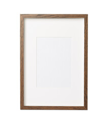 Obraz premium Empty wooden frame on white background. Space for design