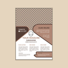 Vector A4 Size Corporate Business Flyer Design Template with bleed.