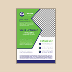 Vector A4 Size Corporate Business Flyer Design Template with bleed.