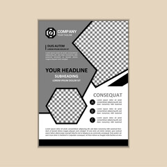 Vector A4 Size Corporate Business Flyer Design Template with bleed.