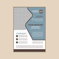 Vector A4 Size Corporate Business Flyer Design Template with bleed.
